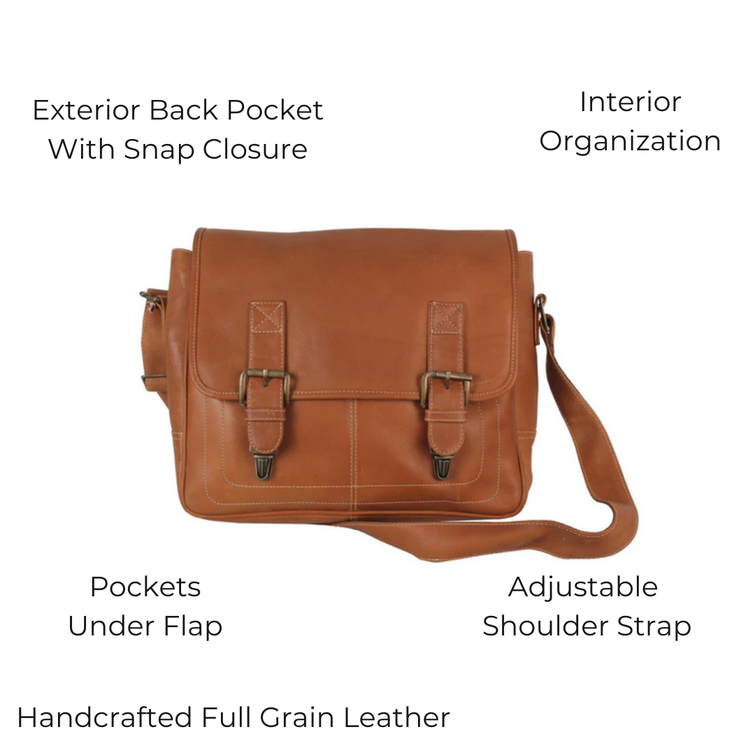 Adventurer Leather Messenger Bag - Image 3