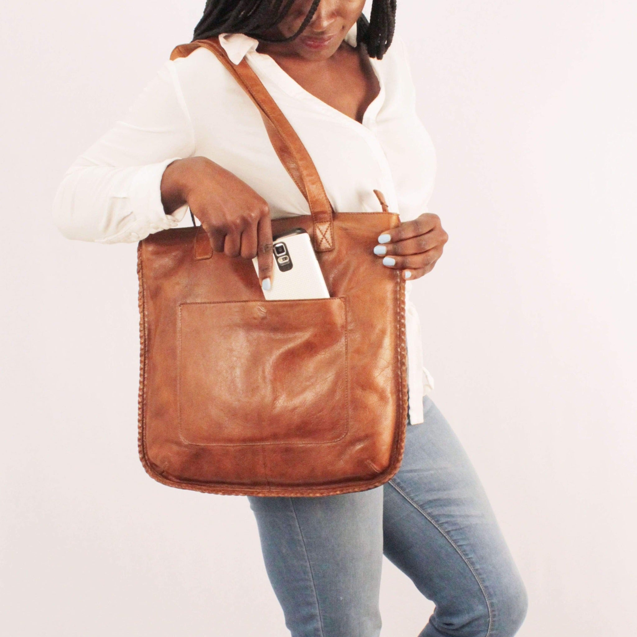 Lizzie Leather Tote Bag - Image 5