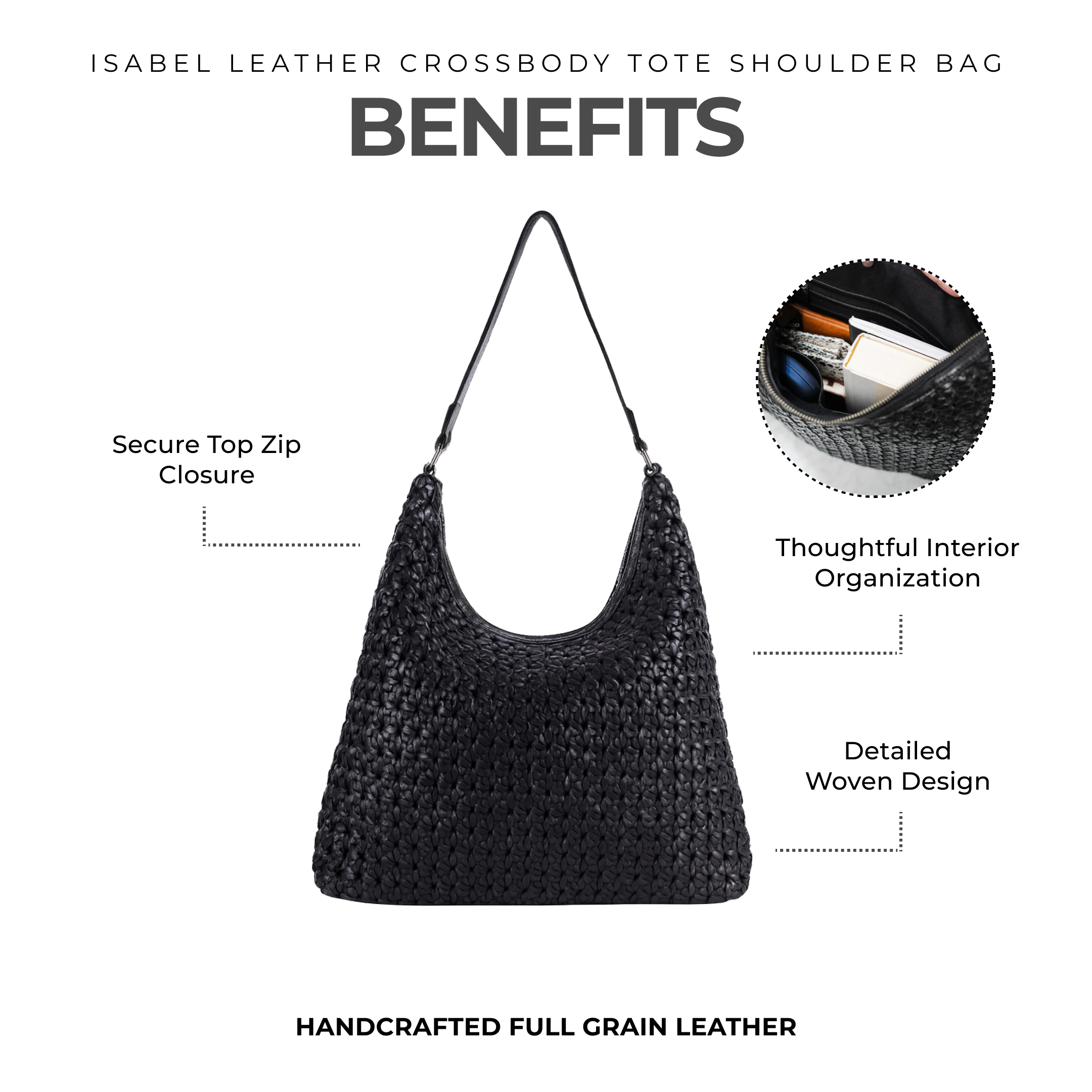 Isabel Leather Shoulder Bag - Image 8