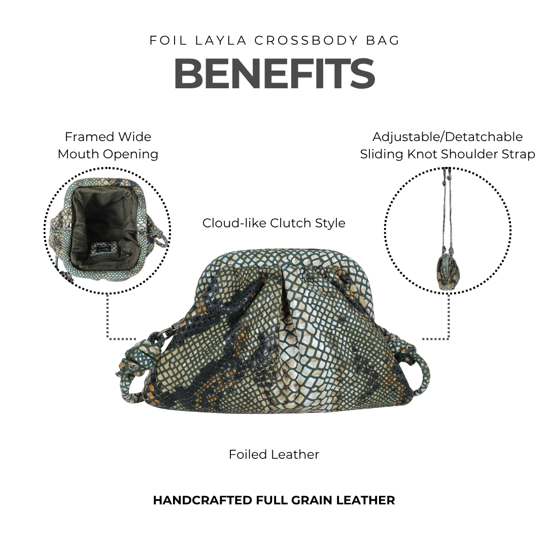 Foil Layla Leather Crossbody Bag - Image 7
