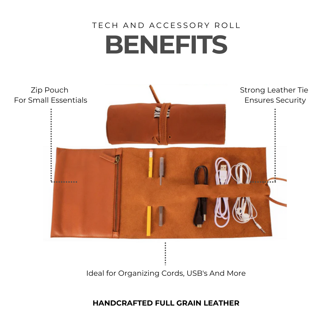 Leather Tech and Accessory Roll - Image 2